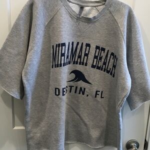Gray Miramar Beach Destin Sweatshirt Oversized Comfy Unique Cut Style Large